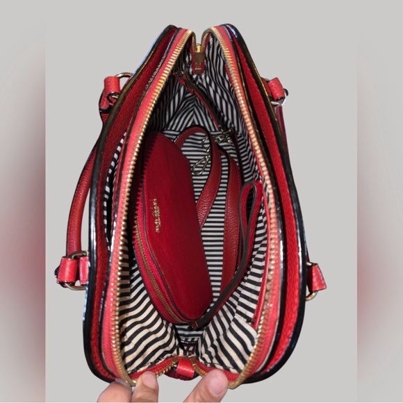 Kate Spade Jackson Street Lottie Satchel + Matching Pouch Cherry Red EUC - Picture 5 of 13